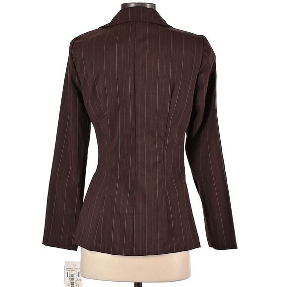 NWT Y2K Striped Blazer Brown Jodi Kristopher Corpcore Office Size 5 - Picture 2 of 9